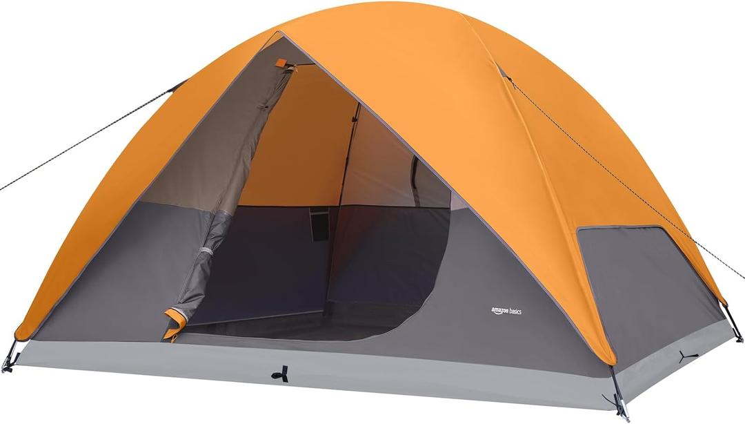 Amazon Basics Camping Tent, 3-Season Dome Design with Rainfly, 6 Person
