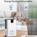 Dehumidifier, 95 OZ Water Tank Dehumidifiers for Home with Auto Shut Off, 1000 sq. ft. Dehumidifier for Bedroom Bathroom Basement Rv with 7 Color Light, Quiet Dehumidifiers with Sleep Mode