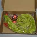 Weysat Christmas Candy Cane Wreath Hangers for Front Door Lime Green Furry Hanging Decor Christmas Door Sign Bow Decorations Holiday Ball Ornaments for Xmas Tree Indoor Wall Window Garland Decoration