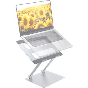 Adjustable Laptop Stand for Desk, Foldable Lightweight Aluminum Alloy Laptop Riser with 22lb/10kg Load Capacity, Ergonomic Computer Stand Holder for All 10"-17.3" Notebooks/Tablets, CP01S