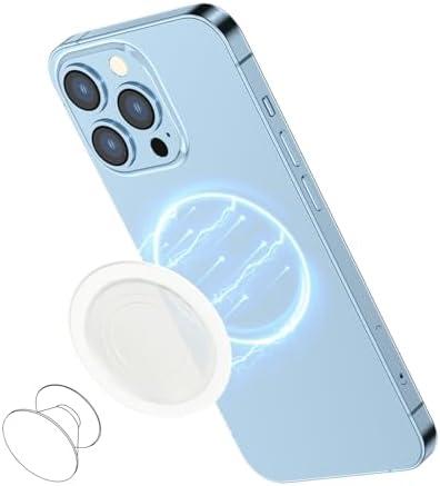 AUROX Compatible with MagSafe Base for iPhone 17/16/15/14/13/12 Magnetic Base Plate【Base Only】 Intended for Phone Grip and Phone Ring Holder【Removable for Wireless Charging】(Clear)