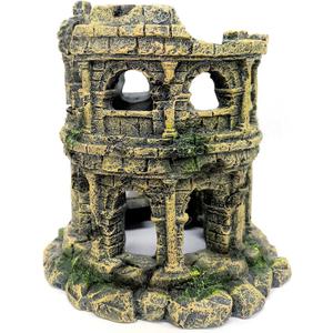 M2cbridge Antique Roman Column Ruins European Castle Aquarium Decorations Fish Tank Hideout Rocks (Roman Column Round)