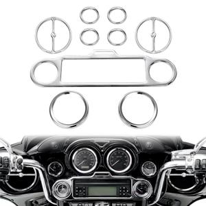 9 PCS Stereo Accent Speedometer Speaker Trim Loop Set Compatible for Harley Davidson Electra Street Glide Ultra Classic Models 1986-2013