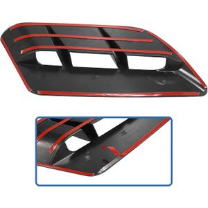X AUTOHAUX 2pcs Car Hood Air Vent Trim Decorative Vent Cover Bezels Black for Dodge Challenger 2015-2020 SXT