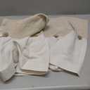 Lush Decor Linen Button Farmhouse Valance Curtians 52"W x 18"L Off White - Linen Valances For Windows - Kitchen Curtains Valances - Bathroom Curtain