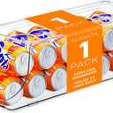 SCAVATA Soda Can Organizer for Refrigerator, Stackable Canned Food Pop Cans Container Can Holder Dispenser with Lid for Fridge Rack Freezer, Clear Storage Bins-Holds 12 Cans Each (One)