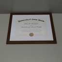 Fun Memories Walnut Wood 8.5x11 Diploma Frame, 100% Solid Walnut Wood Certificate Picture Frame with High Definition Glass, Document Frame for Wall and Tabletop