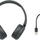 Sony WH-CH520 Wireless Headphones Bluetooth On-Ear Headset with Microphone and up to 50 Hours Battery Life with Quick Charging, Black