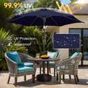 FLAME&SHADE 9ft Patio Umbrella Outdoor - Table Umbrella with Push Button Tilt and Crank, UV Protection, 6 Sturdy Ribs, Market Umbrella for Garden, Deck, Backyard, Lawn, Pool and Beach(Navy Blue)