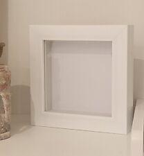 Quality White Wooden Square Deep Shadow Box Frames 6" x 6"