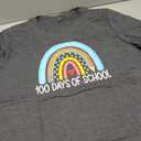 100 Days School Women Shirt Back School Shirts Teacher Short Sleeve T-Shirt Teach Graphic Top Teacher Gift Tees, 2XL