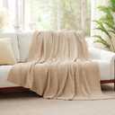 Cooling Throw Blanket Twin XL 66" x 90", 6 Layers Muslin Blankets 100% Cotton, Breathable and Lightweight Twin Blanket for Bed, Soft Bedspread, Gauze Bedding for All Season, Beige Linen