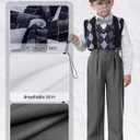 100 Days of School Costume for Boys Old Man Costume for Kids 100th Day of School Grandpa Dress up Outfit Accessories (5-7X, Gray With Navy Blue, Light Gray)