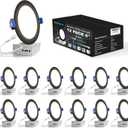 VOLISUN 12 Pack 6 inch Recessed Lighting, 5CCT LED Recessed Light Black, 2700K-5000K Selectable, 13W Eqv 120W, 1080LM Dimmable Canless Wafer Downlight, LED Ceiling Light ETL Certificated