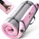 3 Inch GAIALOOP Thick Memory Foam Camping Mattress Sleeping Pad [Car/Tent/Cot] Glamping Portable Floor Mat Roll Up Futon Mattress for Guests Sleepover (Twin XL:80*38*3", Sakura Pink)