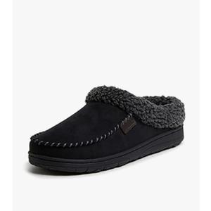 Dearfoams Men’s Brendan Indoor/Outdoor Breathable Memory Foam Clog House Shoe with Wide Widths Slipper 11-12, Black 