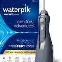Waterpik Cordless Advanced 2.0 Water Flosser For Teeth, Gums, Braces, Dental Care With Travel Bag and 4 Tips, ADA Accepted, Rechargeable, Portable, and Waterproof, Gray WP-587