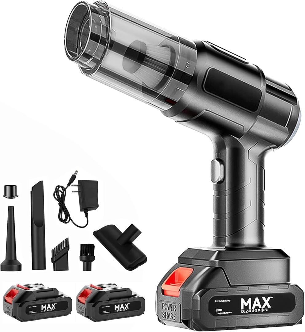 Handheld Car Vacuum Cleaner,4 in 1 Portable Vacuum Cleaner Cordless,18000PA High Power Suction & Blower Fast Charging Vacuum Cleaning for Car,Home,Office,Pet (Black)