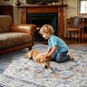 RUGICI Area Rugs 6x9, Washable Area Rug for Living Room, Low Pile Rug, Non-Slip Non-Shedding Bedroom Rug, Indoor Modern Carpet for Bedroom Kitchen Dining Room Home Décor (Blue, 6x9)