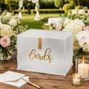 Frosted Acrylic Wedding Card Box with Lock and Slot, Money Envelope Gift Cards Boxes for Wedding Reception, Party, Graduation, Birthday, Baby Shower Decorations