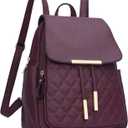 KKXIU Quilted Trendy Leather Backpack Purse for Women and Ladies Shoulder Travel Daypacks Bags (Wine)