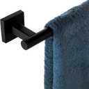 Matte Black Towel Bar, 26 Inches Stainless Steel Towel Rod-Square Base, Wall Mounted Towel Rack for Bathroom