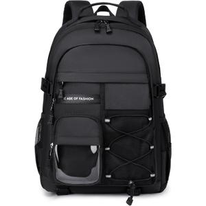 Laptop Backpack For Teen Boys Girls Durable Bookbag Middle High School Bag Women Men Waterproof Travel Daypack (BLack) (1blcak)