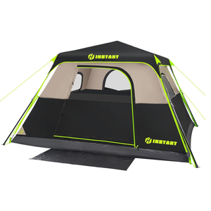 4 Person Instant Tent, Waterproof Pop Up Tents for Camping with Rainfly, 60 Seconds Easy Setup, Automatic Cabin Tent for Family Camping with Expandable Carry Bag & Upgraded Ventilation