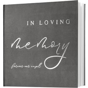 Calculs Funeral Guest Book Memorial Guestbook for Celebration of Life Gray Cover Silver Gilding in Loving Memory Picture Book for Our Love 8.5 Square Hardcover