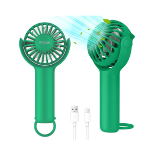 2 IN 1 Portable Mini Handheld Fan with Keychain Stand, Personal Powerful Cooling Fan, Small Battery Operated Table Fan, Quiet Hand Fan, USB Rechargeable, Birthday Gifts for Women Mom Green 2 PACK