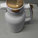 IDEUS Thermal Coffee Carafe 68oz (2,000ml), Stainless Steel Double Wall Insulated Vacuum Flask, Water Jug Coffee Server and Beverage Dispenser, Heat and Cold Retention (White-Gold, 68oz (2,000ml))