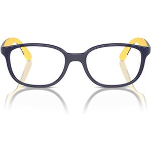 Ray-Ban Kids' Ry1632 Round Prescription Eyewear Frames (Dark Blue on Rubber Yellow/Demo Lens)