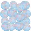 15Pcs Around The World Paper Lantern Hanging Decorations Travel Map Globe Theme Decor for Earth Day Classroom Birthday Party Supplies