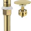 KAIYING Pop Up Drain, Bathroom Sink Drain Stopper with Overflow, Vessel Sink Drain Assembly with Detachable Basket Stopper, Anti-Explosion and Anti-Clogging Drain Strainer (Brushed Champagne Gold)