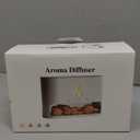 Essential Oil Diffuser, Fireplace Flame Fire Oil Diffuser, 250ml Himalayan Salt Lamp Diffuser, Cool Mist Aromatherapy Humidifier with 7 Colors Light, Timer & Auto-Off for Home, Room (Black)