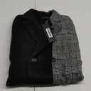 S·DEER Womens Coat with Plaid Patch Style, Wool Blend Winter Coat, Mid-Length Belted Notched Lapel Collar Coat S