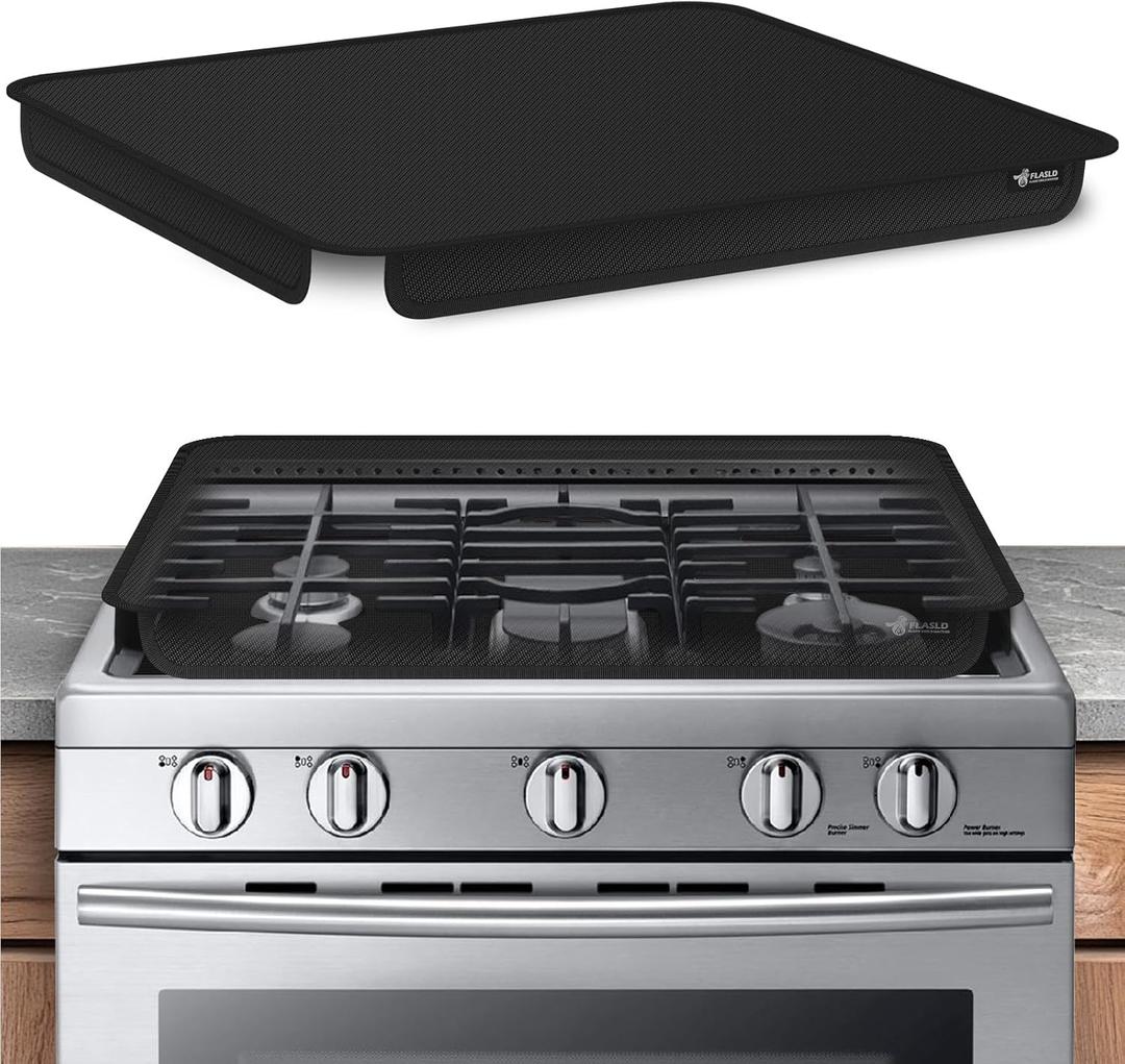 FLASLD Fireproof Gas Stove Burner Cover - Foldable Gas Stove Protector - Waterproof Anti Dust Stove Covers - Washable Stove Guard Top Protector - Easy Clean Gas Cover - 29.5" x 21"