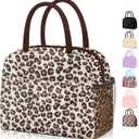 Lunch Bag Women,Lunch Box Adult for Women Men Reusable Insulated Lunch Tote Bag,Leakproof Food Handbags Case High Capacity for Travel Work Picnic Beach,Leopard