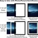 JCJMY 16x20 Picture Frame Black with 14x18 Mat for 40 x 50cm Diamond Art Painting, Display Photo 14x18 with Mat or 16 x 20 Without Mat, Wall Hanging Large Frame with Plexiglass, Black