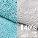 Disolla Toilet Rug U Shaped 23x24 Machine Washable Non Slip Toilet Floor Mat Soft Plush Contour Rug for Bathroom Floor, Sky Blue
