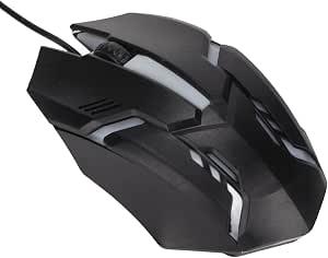 RGB Gaming Mouse, 1600 DPI USB Wired Computer Mice, 3D Scroll Wheel, Adjustable DPI, Ergonomic Gamer Mouse for for 8, for 7, for Vista or for XP (Black)
