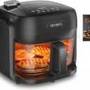 Boswell Glass Air Fryer 7.5QT, Transparent Glass Bowl, Black | Clear Glass Bowl Air Fryer, Hot Air Circulation, Digital Touch Panel, Roast Bake for Fries, Chicken More Recipes