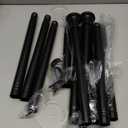 Black Long Curtain Rod Tension Shower Curtain Rods 30 to 120 inch Adjustable Spring Heavy Duty Rods for Bathroom Windows Outdoor No Drill No Slip Spliced and Telescopic Design