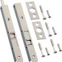 2 Pack 7 Inch Flush Bolt for Double Door, Heavy Duty Chrome Plating Flush Latch Bolts, French Lock for Opening and Composite Wood Double Dummy Door (Brushed Satin Nickel)