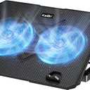 KeiBn Laptop Cooling Pad, Gaming Laptop Cooler 2 Fans for 10-15.6 Inch Laptops, 5 Height Stands, 2 USB Ports (S039) (Blue)