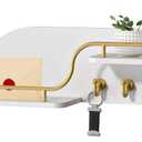 Karisky Key Holder for Wall, Decorative Key and Mail Organizer with 3 Metal Hooks and 2 Shelves, Wood Wall Mounted Key Rack for Entryway, White