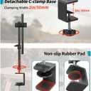 Overhead Camera Mount Desk Stand, Camera Arm Desk Mount Clamp Stand with 360Adjustable Magic Arm, Webcam Arm Mount Stand w Ballhead Phone Mount for Desk Logitech Microphone Video Light Cell Phone