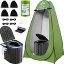 Camping Toilet with Pop-Up Privacy Tent and Liquid Waste Gel, Portable Toilet for Camping with Large Tent, Ergonomic Potty Provides Enhanced Comfort, Suitable for All Ages
