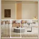 ALLAIBB White 40.55" Extra Tall Wide 57.48-74.4" Baby Gate Pressure Mounted Walk Through Child Kids Safety Toddler Tension Pet Dog Gates with Extension for Doorways Kitchen