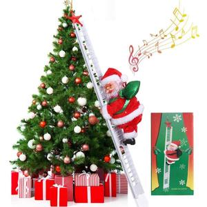 Electric Climbing Santa 2021 Christmas Ornament On Rope Ladder Christmas Tree Indoor Outdoor Hanging Christmas Creative Decoration for Christmas Tree Fireplace Home Decor (red)